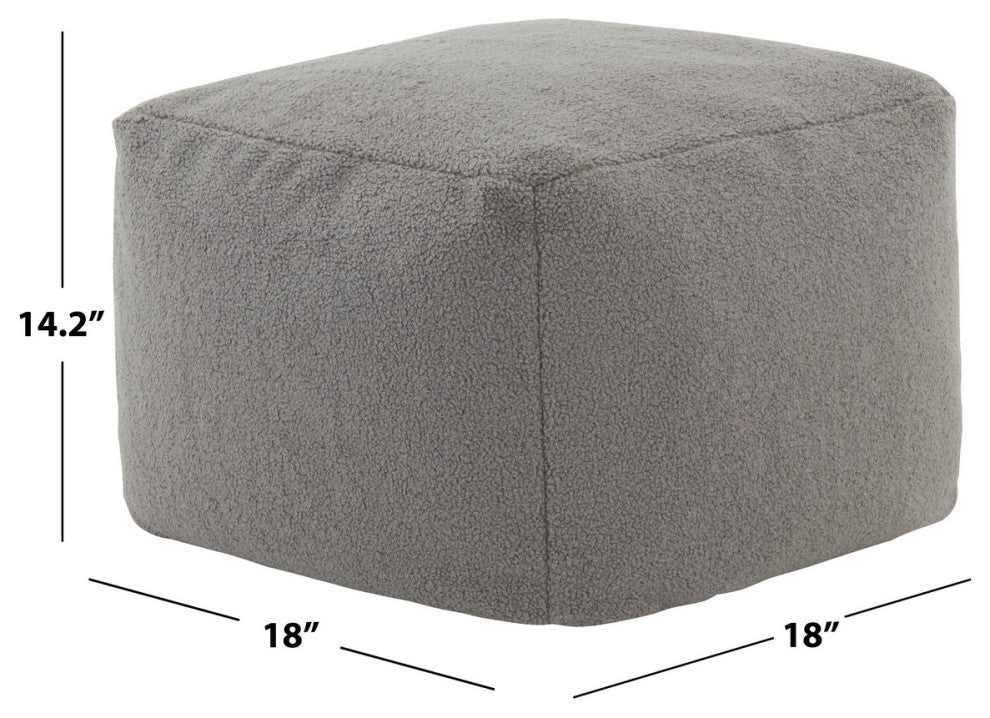 Safavieh Couture Samuels Boucle Pouf, Dark Grey