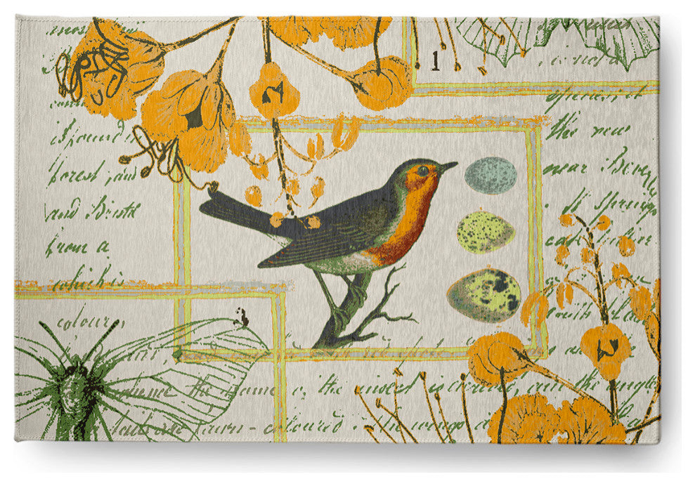Singing Bird Spring Chenille Rug, Mango, 2'x3'