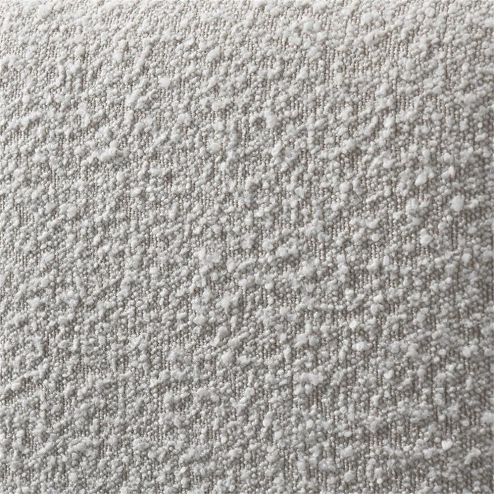 Omax Decor Venice Upholstered Platform King Bed in Cream Beige Boucle Fabric