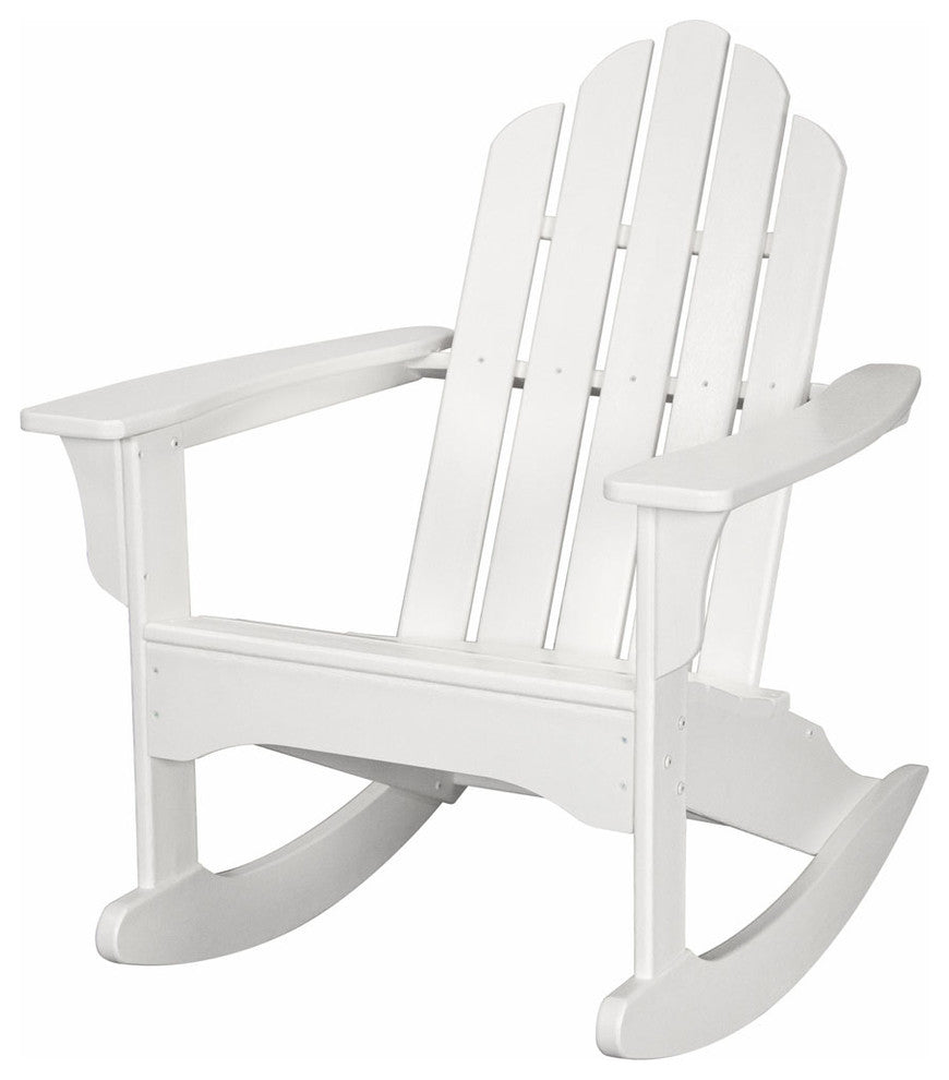 3-Piece All-Weather Rocking Adirondack Patio Set, White
