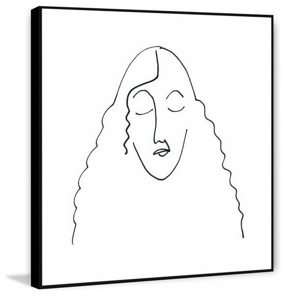 "Front Face" Floater Framed Painting Print on Canvas, 20"x20"
