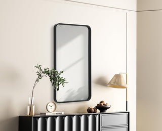 Home Living Contour Metal Rectangle Mirror 22x40, Black