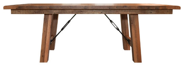 Montana Dining Table, Reclaimed Barnwood, Provincial, 48x60, 2 Breadboard Exts