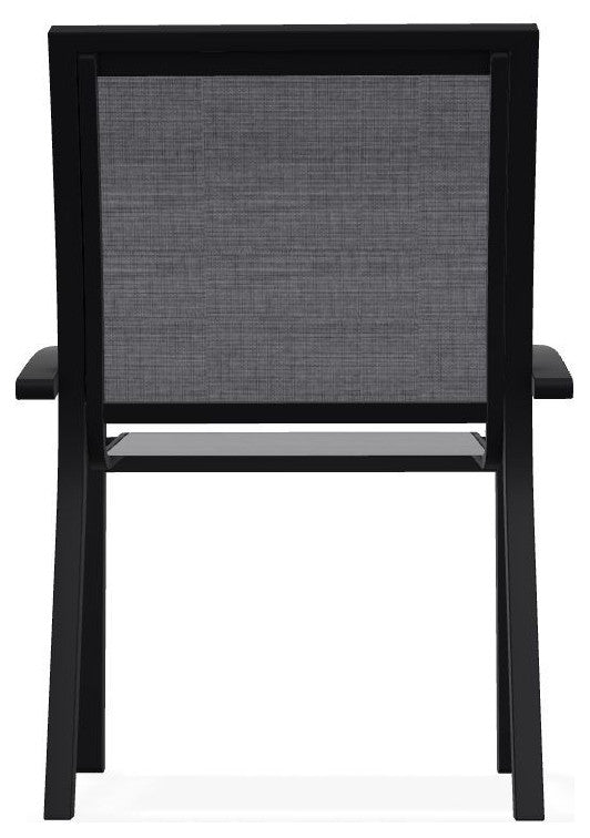 Kendall Sling Stackable Outdoor Dining Chair, Augustine Pewter/Black