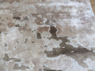 9x9'3 Square Hand Knotted Brown & Beige Modern Abstract Oriental Rug