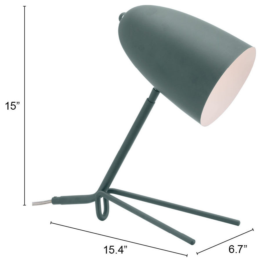 Table Lamp, Steel Metal, Green, Kitchen Lounge Cafe Bistro Lobby Hospitality