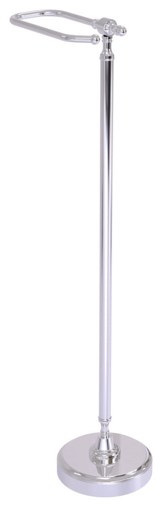 Retro Wave Free Standing Toilet Tissue Holder, Polished Chrome