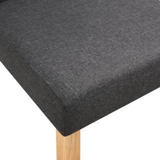 vidaXL Dining Chairs 6 Pcs Side Chair with Solid Wood Legs Dark Gray Fabric