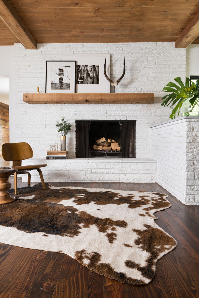 Southwestern Faux Cowhide Grand Canyon Area Rug, Beige/Brown, 5'x6'6"