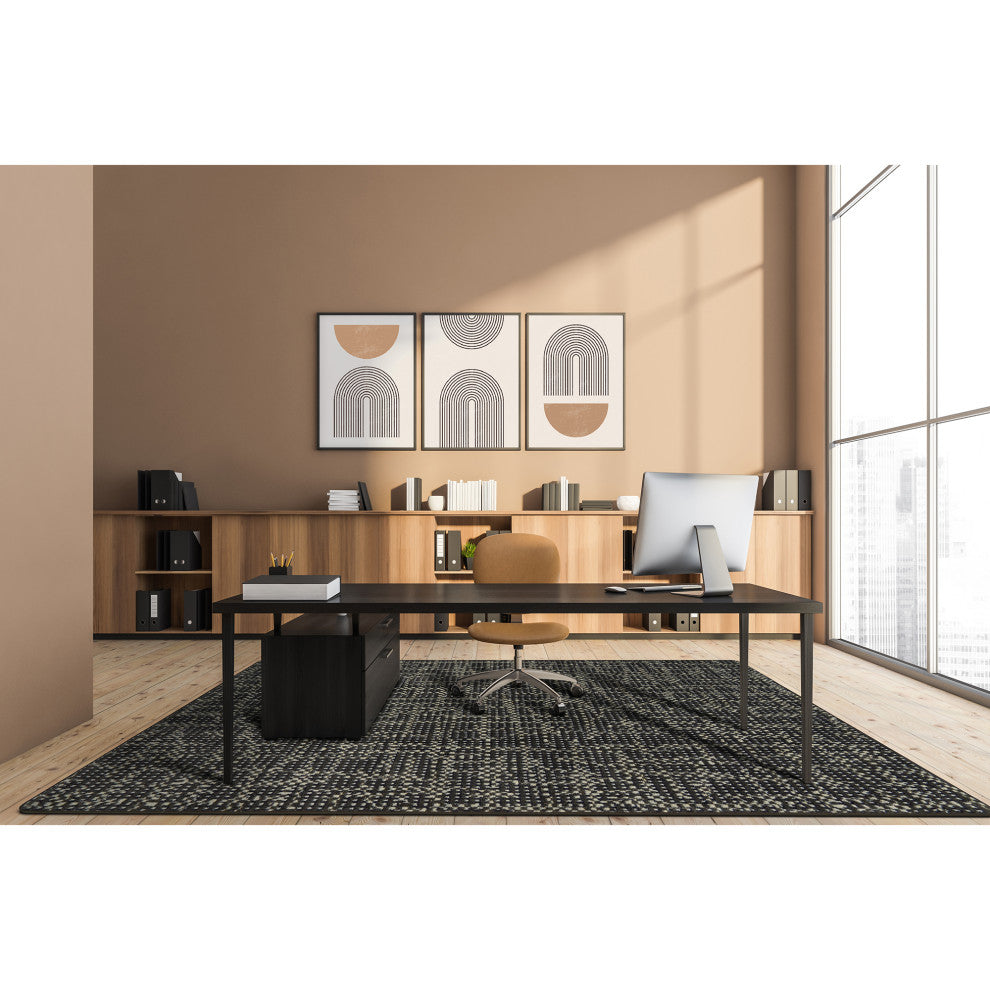 Joy Carpets WorkSpace Attractive Choice Area Rug, Onyx, 7'8" X 10'9"
