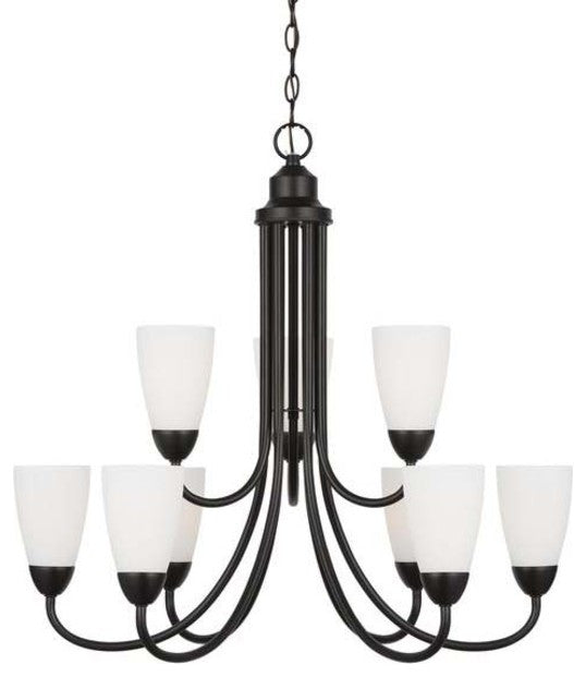 Generation Lighting 3120209 Seville 9 Light 28"W Chandelier - Midnight Black