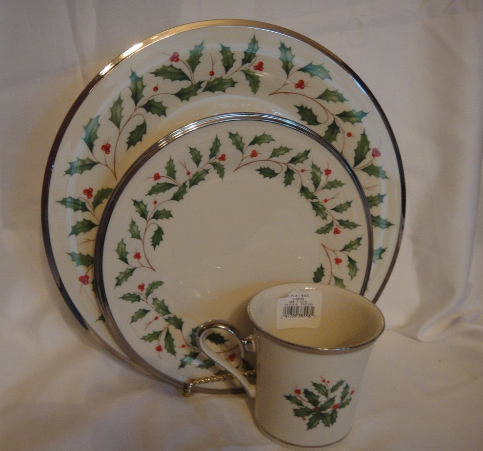 Lenox Holiday Platinum Christmas China in Box