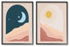 Energetic Arid Desert Daily Sky Boho Landscape Windows, 2pc, each 11 x 14