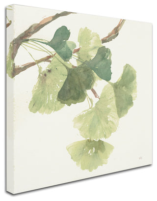 Chris Paschke 'Gingko Leaves I Light' Canvas Art, 18"x18"