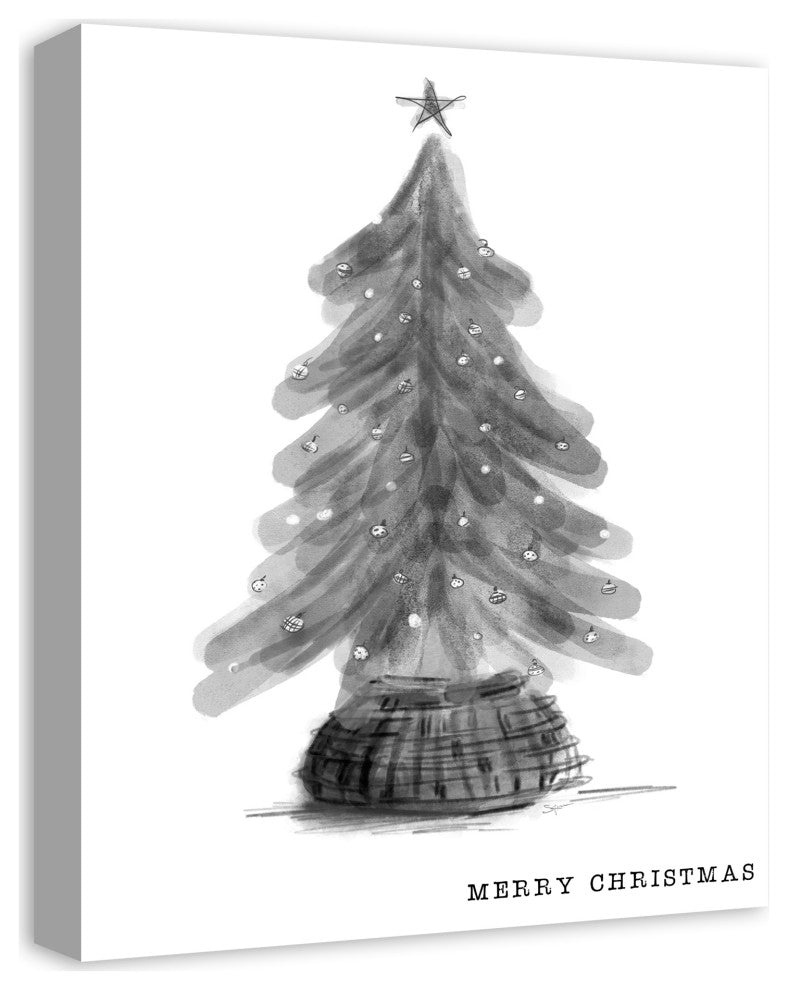 Neutral Christmas Tree 16x20 Canvas Wall Art