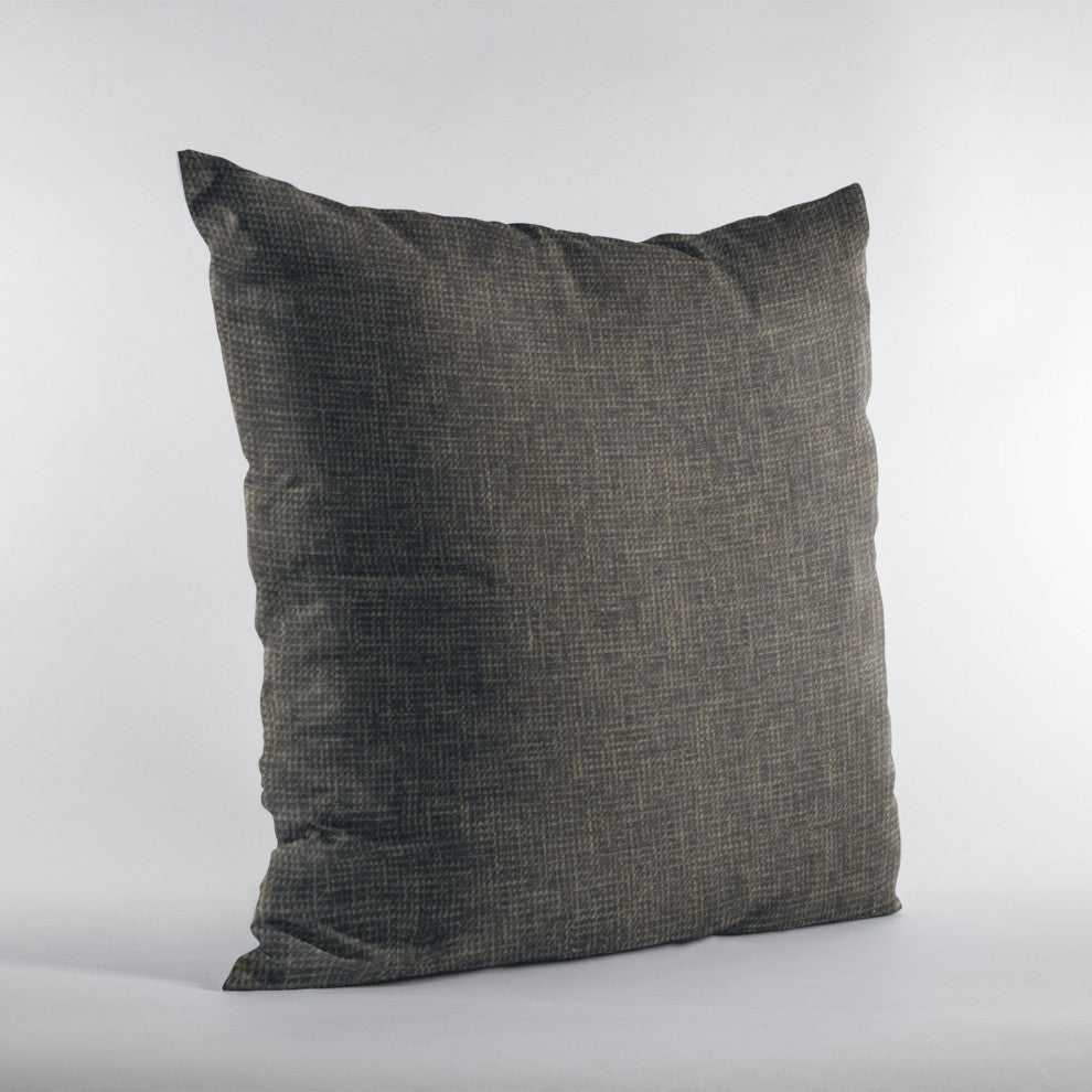 Espresso Waffle Textured Solid Luxury Throw Pillow, Double sided 24"x24"