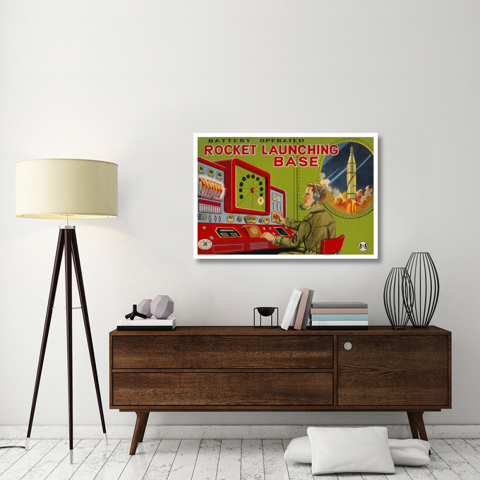 "Rocket Launching Base" Digital Paper Print by Retrobot, 46"x31"