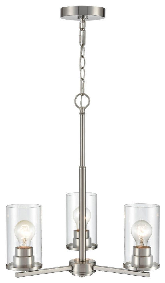 Verlana Collection 3 Light 19" Brushed Nickel Chandelier