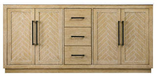 Home Living 72" Double Bathroom Vanity, Linen Oak