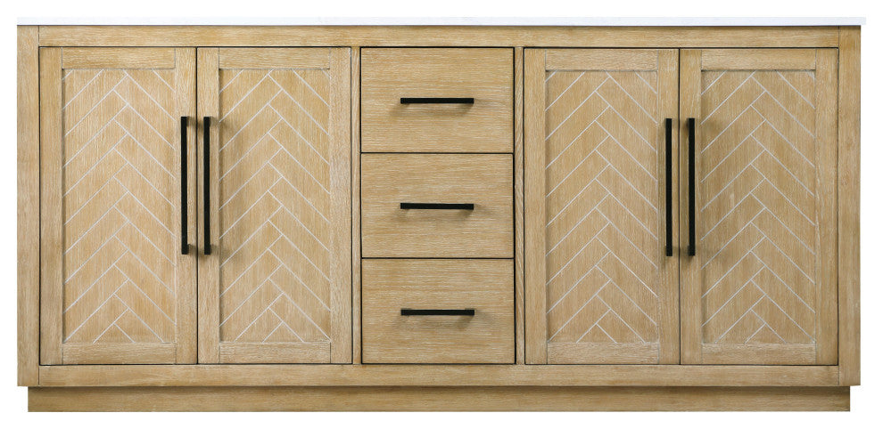 Home Living 72" Double Bathroom Vanity, Linen Oak