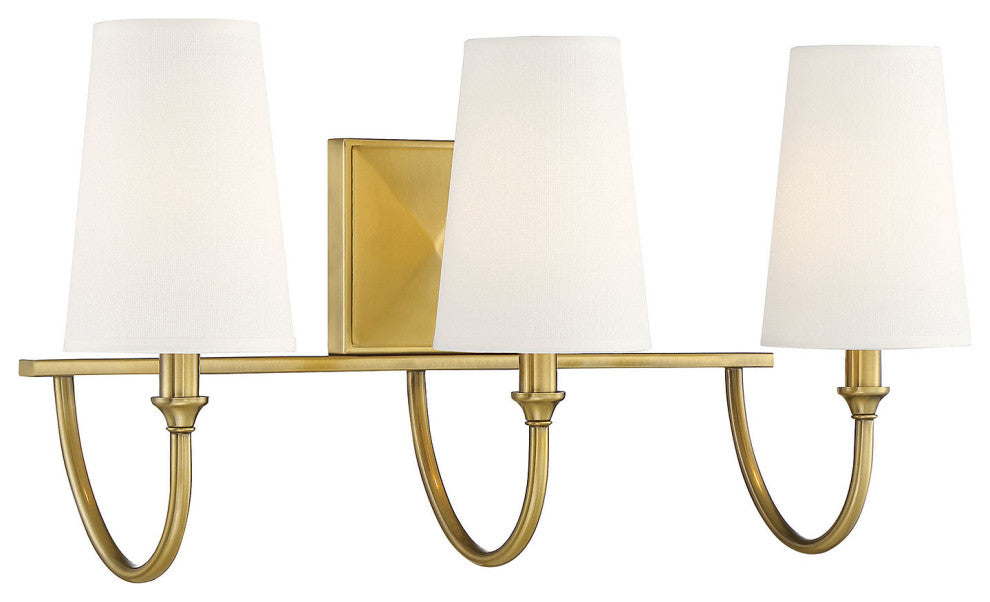 Cameron 3-Light Bath, Warm Brass