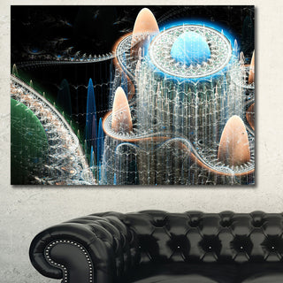 Blue Fractal Infinite World, Abstract Art on Canvas, 40x30