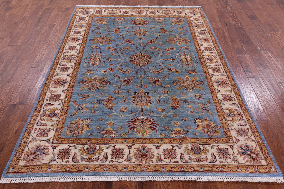 5' 9" X 7' 8" Persian Tabriz Hand-Knotted Wool Rug Q11311