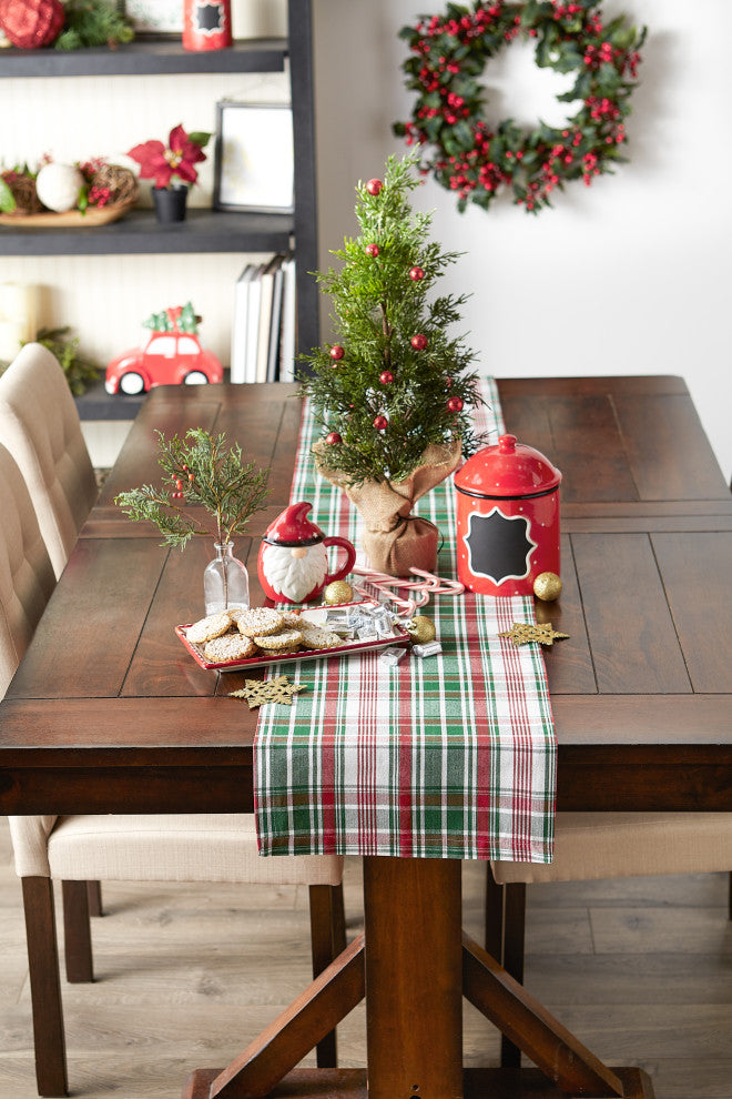 Yuletide Plaid Table Runner 14x72"