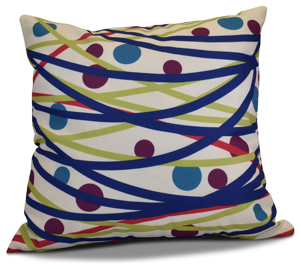 Doodle Decorations Pillow, Royal Blue, 20"x20"