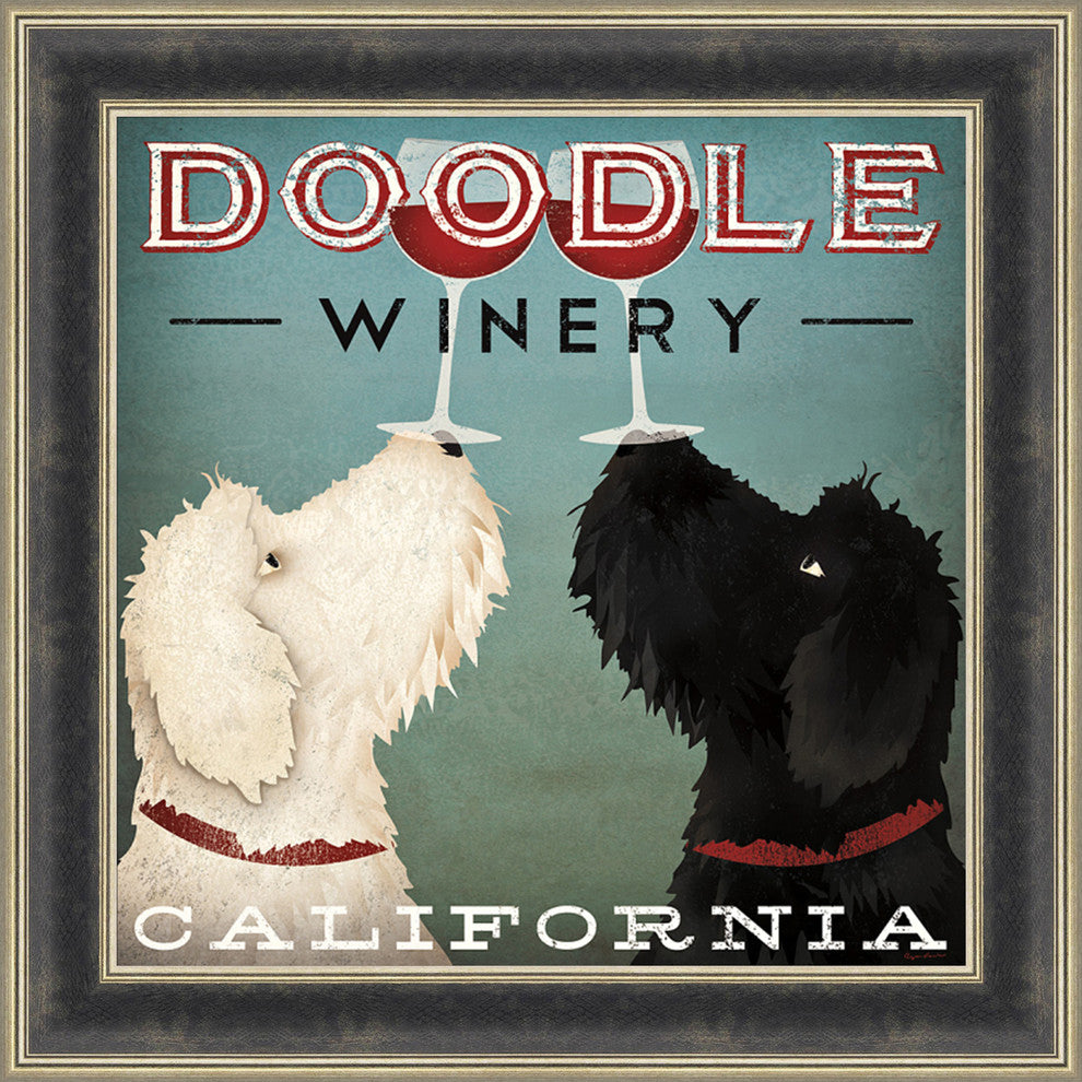 "Doodle Wine" By Ryan Fowler, Framed Wall Art, Ready to Hang