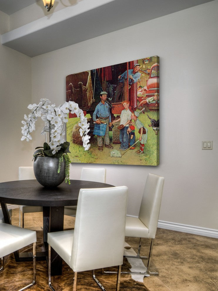 "Construction Crew" Painting Print on Canvas by Norman Rockwell