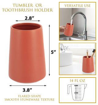 Bathroom Accessory Set, 4 Piece, Terracotta, Tumbler Only