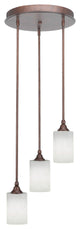 Empire 3-Light Cluster Pendalier, Bronze/White Muslin