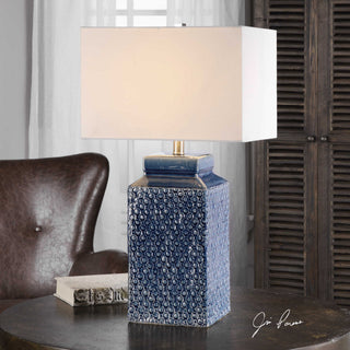 Uttermost 27229-1 Pero 1 Light 27" Tall Table Lamp - Sapphire Blue