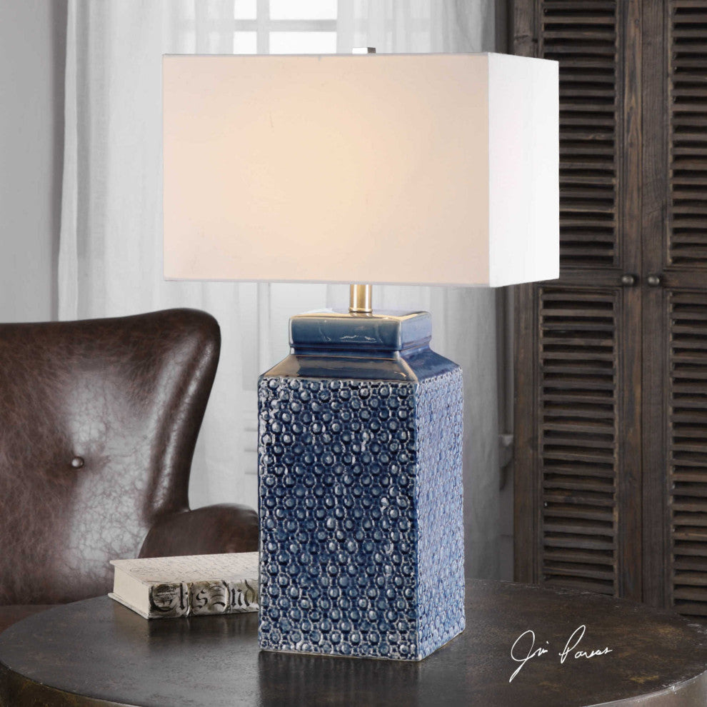 Uttermost 27229-1 Pero 1 Light 27" Tall Table Lamp - Sapphire Blue