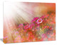 Little Red and Pink Flowers Spring, Large Floral Canvas Artwork, 60"x28"