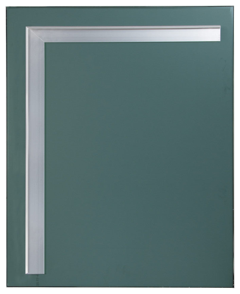 Rectangular Aluminum Framed Wall Mounted Bathroom Mirror, Chrome;, 24" X 30";