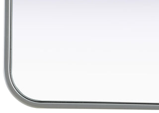 Home Living Contour Metal Rectangle Mirror 28x42, Silver