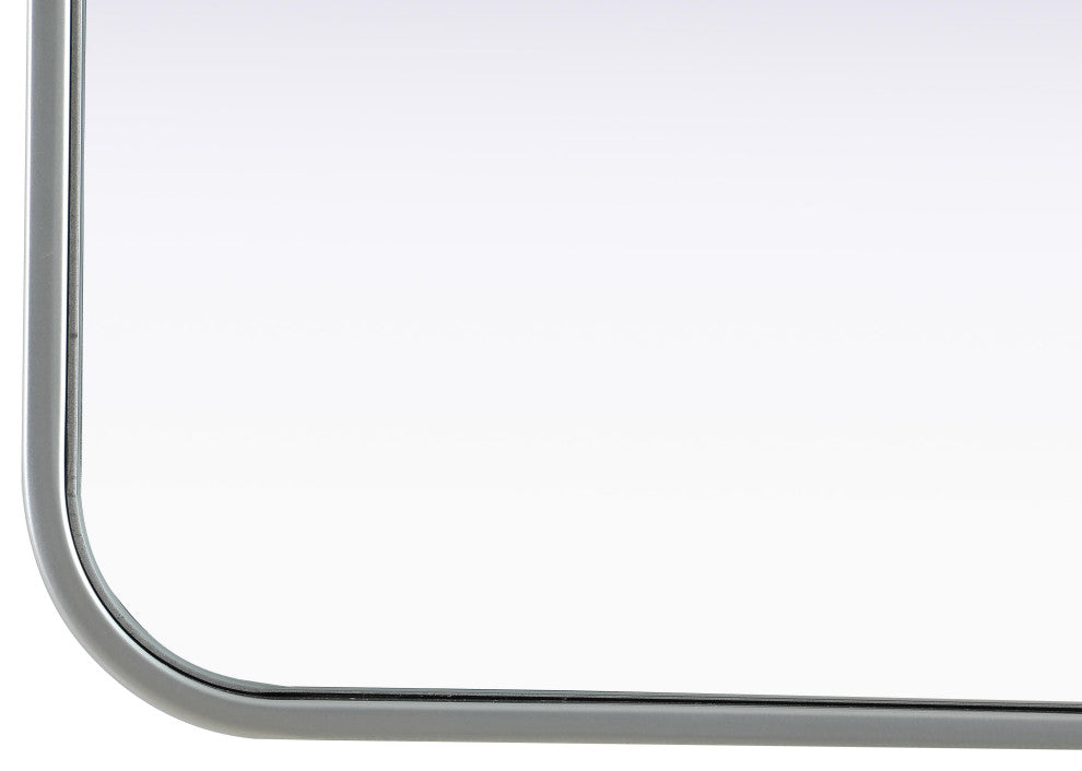 Home Living Contour Metal Rectangle Mirror 28x42, Silver