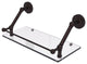Prestige Regal 18" Floating Glass Shelf with Gallery Rail, Antique Bronze