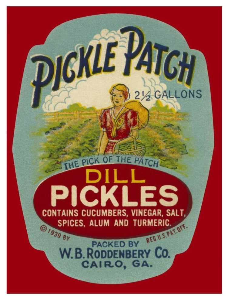 "Pickle Patch Dill Pickles" Digital Paper Print by Retrolabel, 29"x38"