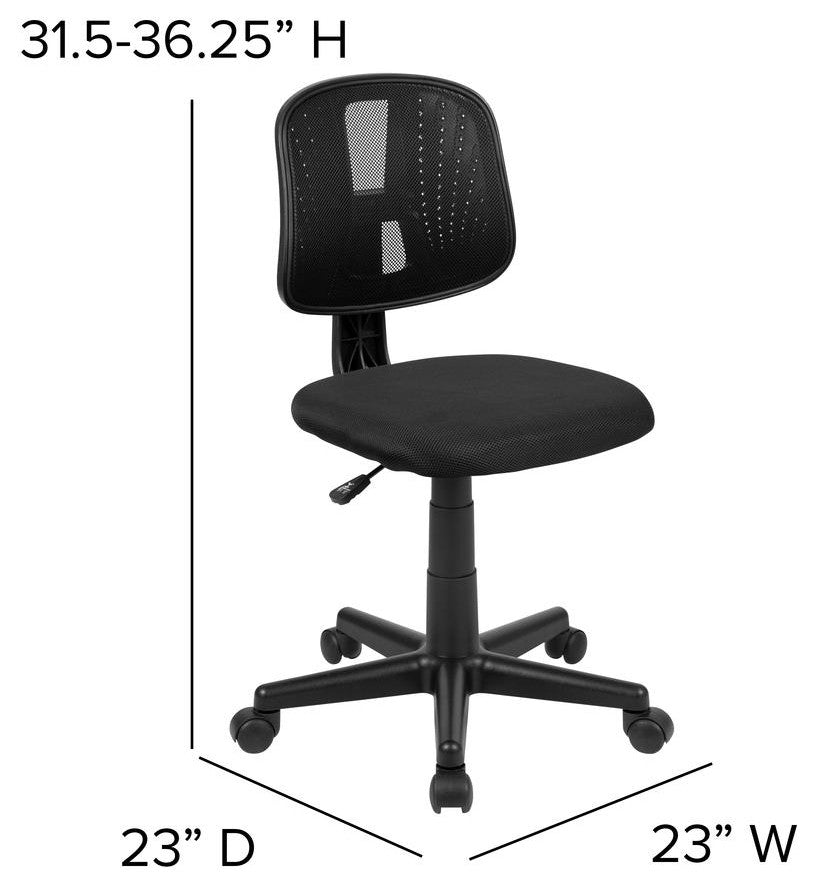Flash Fundamentals Mid-Back Black Mesh Swivel Task Office Chair with Pivot...
