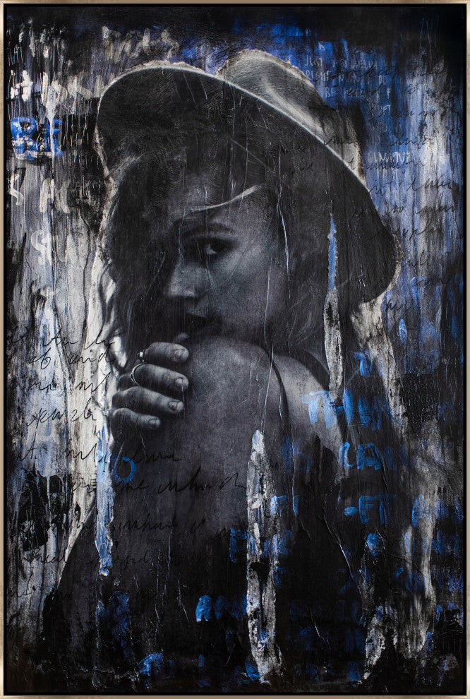 30x45 Come with Me II, Framed Artwork, Silver