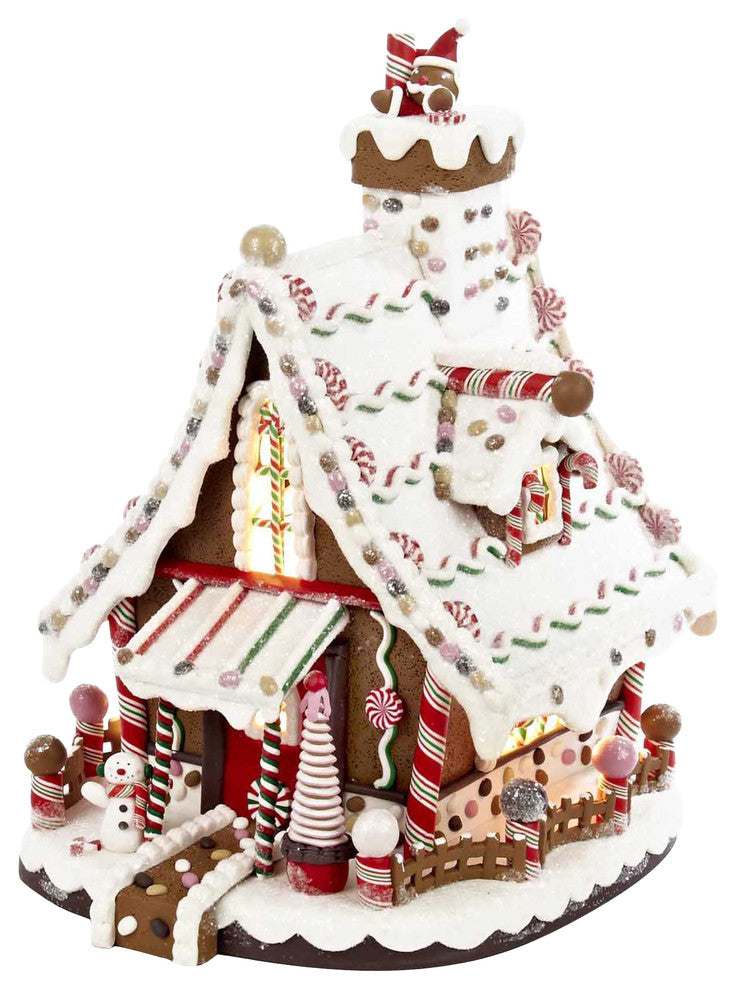 12" Lighted Christmas Gingerbread House