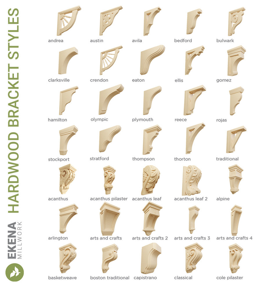 1 3/4"W x 6"D x 12"H Clarksville Bracket, Walnut