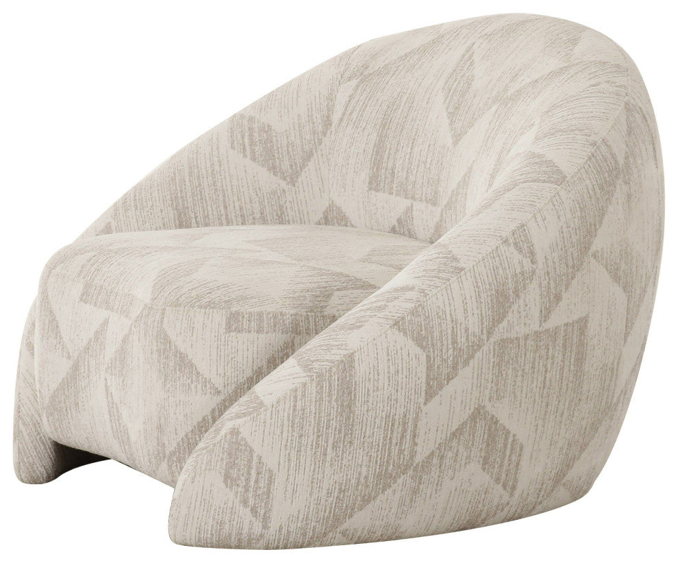 Divani Casa Gentle Modern Beige Pattern Fabric Accent Chair