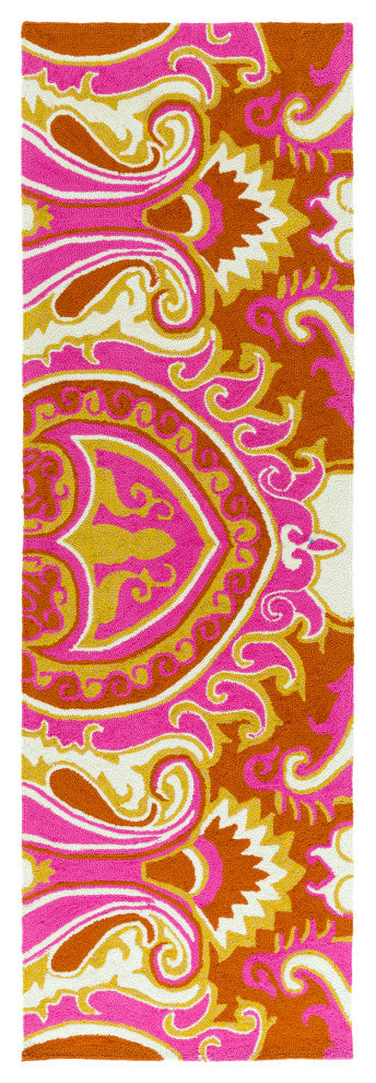 Surya Skye SKE-4003 8'x10' Rug, Fuschia/Mustard/Burnt Orange
