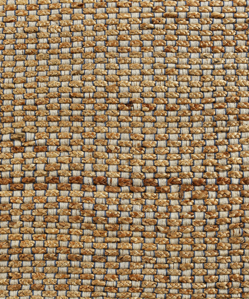 Indigo Stitching Organic Jute Area Rug, 9'x12'