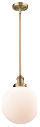 X-Large Beacon 1-Light Mini Pendant, Brushed Brass, Matte White