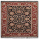 Agra Dior Traditional Black Floral Hand Knotted Rug 6'x9'